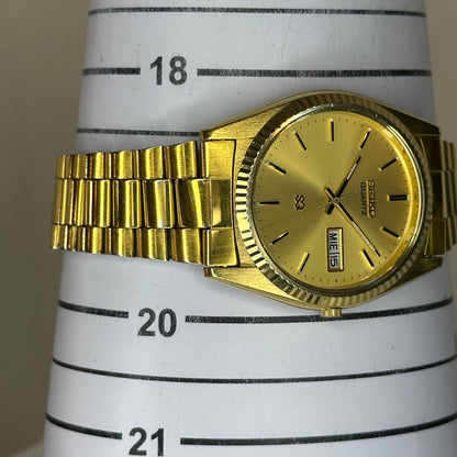 Reloj Seiko SQ Quartz Hombre 5H23-802L Gold Dial | Mayo de 1986