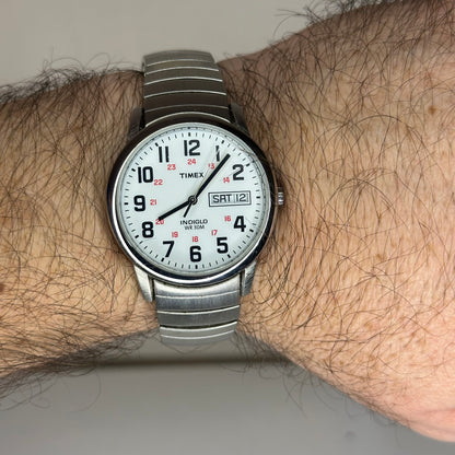 Reloj Timex Easy Reader Indiglo Hombre Day-Date T20461 35mm (2005) Expansible