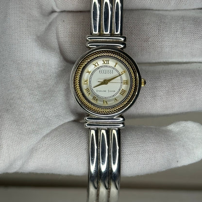 Reloj joya Ecclissi de plata real con brazalete de plata 925 Bicolor Año 1998