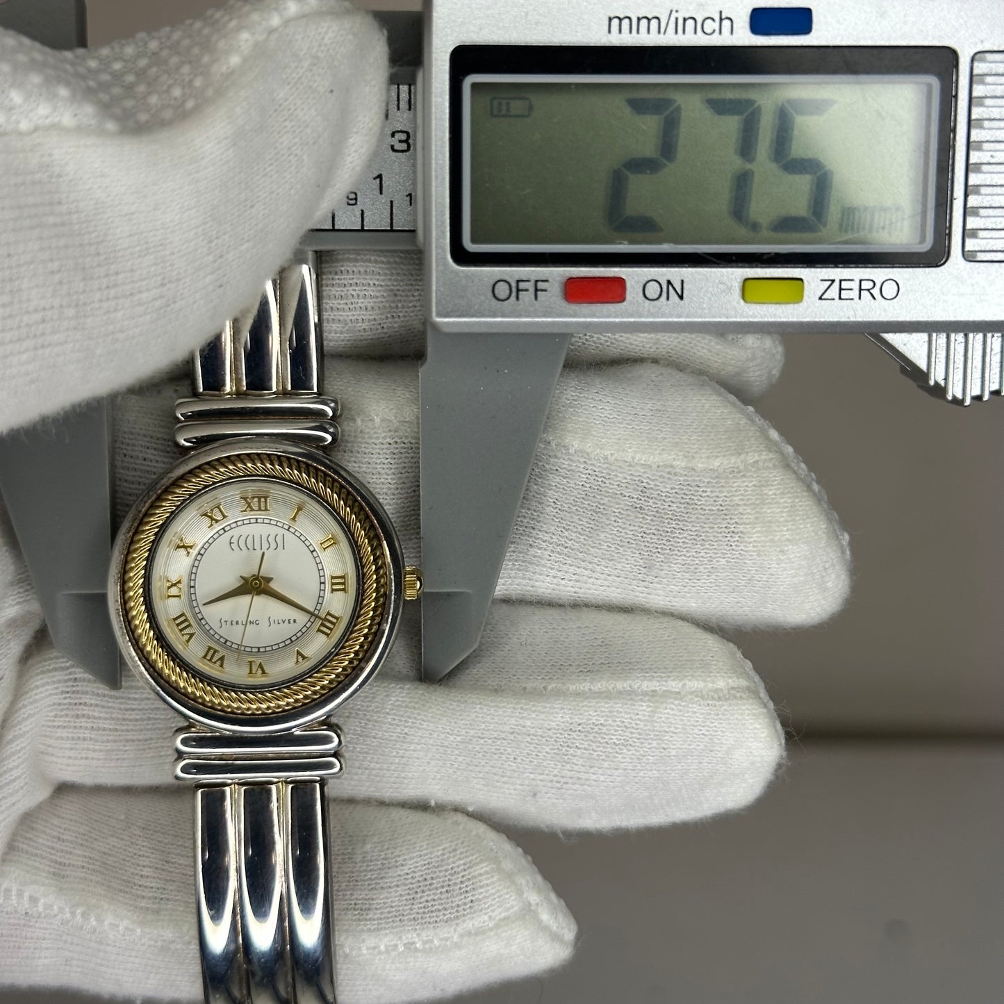 Reloj joya Ecclissi de plata real con brazalete de plata 925 Bicolor Año 1998