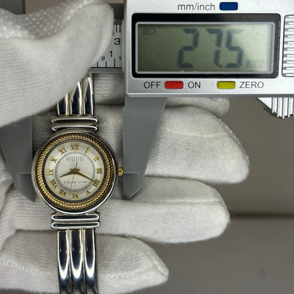 Reloj joya Ecclissi de plata real con brazalete de plata 925 Bicolor Año 1998