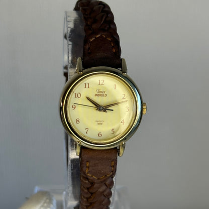 Reloj Timex Indiglo F7 1998 Mujer Pulsera trenzada original y dial texturizado