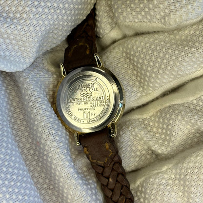 Reloj Timex Indiglo F7 1998 Mujer Pulsera trenzada original y dial texturizado