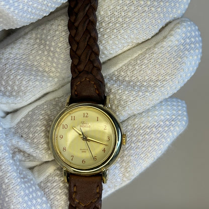 Reloj Timex Indiglo F7 1998 Mujer Pulsera trenzada original y dial texturizado