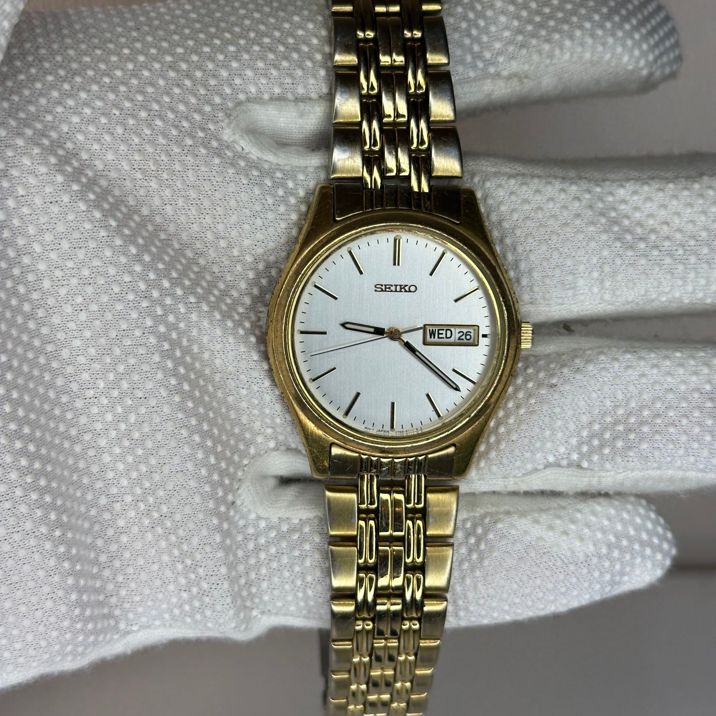 Reloj Seiko V743-9009 Dial Gris Claro | Junio de 1999 | Pulsera Seiko Original