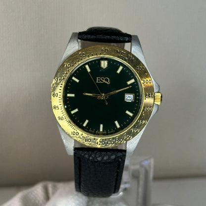 Reloj ESQ by Esquire Hombre Quartz Swiss Bicolor Verde 42 mm 1992 LEER