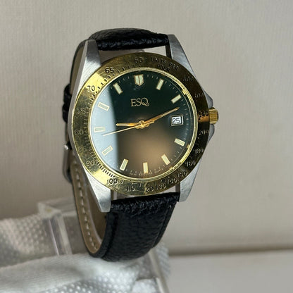 Reloj ESQ by Esquire Hombre Quartz Swiss Bicolor Verde 42 mm 1992 LEER