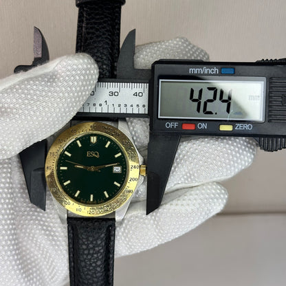 Reloj ESQ by Esquire Hombre Quartz Swiss Bicolor Verde 42 mm 1992 LEER