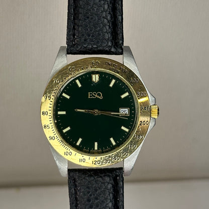 Reloj ESQ by Esquire Hombre Quartz Swiss Bicolor Verde 42 mm 1992 LEER