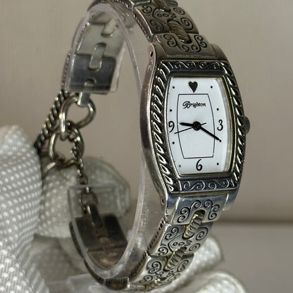 Reloj joya Brighton Toledo Mujer bicolor Art Déco Año 2002 Tonneau Grabado