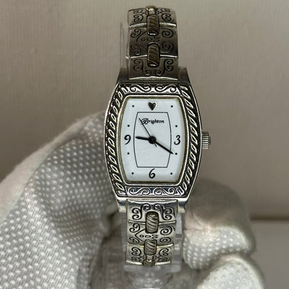 Reloj joya Brighton Toledo Mujer bicolor Art Déco Año 2002 Tonneau Grabado