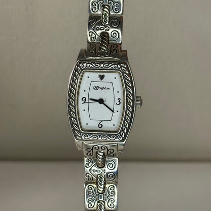 Reloj joya Brighton Toledo Mujer bicolor Art Déco Año 2002 Tonneau Grabado