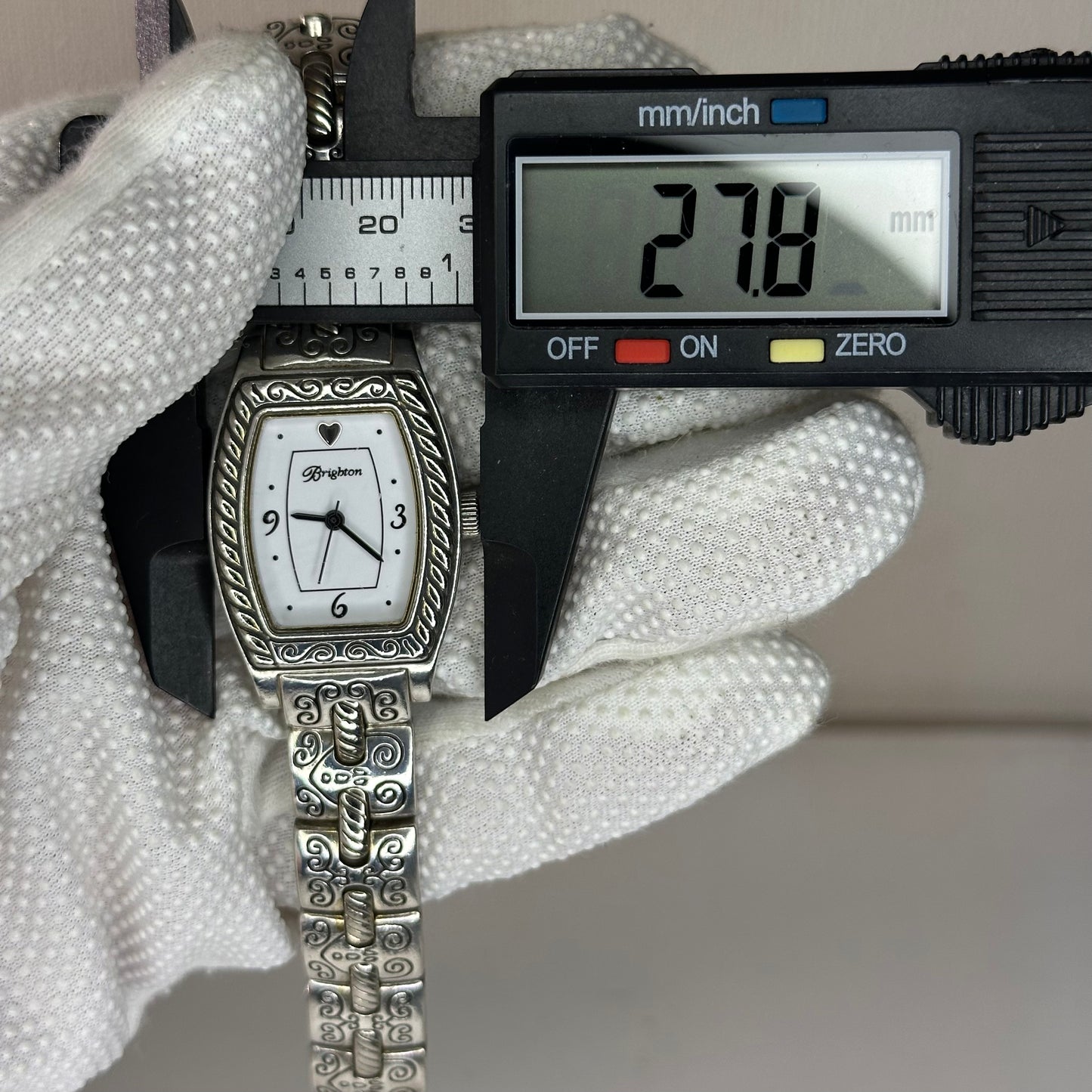 Reloj joya Brighton Toledo Mujer bicolor Art Déco Año 2002 Tonneau Grabado