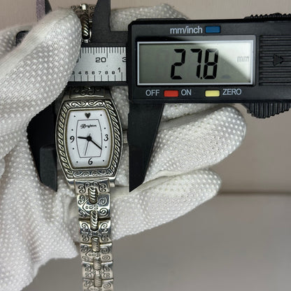 Reloj joya Brighton Toledo Mujer bicolor Art Déco Año 2002 Tonneau Grabado