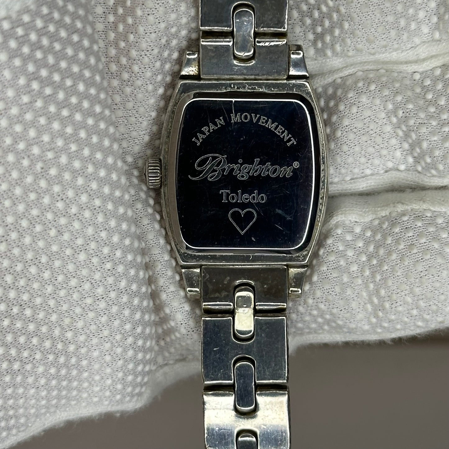 Reloj joya Brighton Toledo Mujer bicolor Art Déco Año 2002 Tonneau Grabado