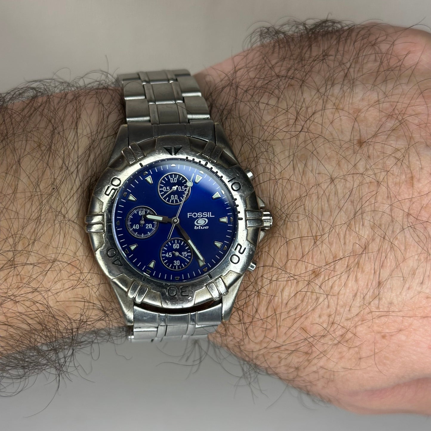 Reloj Fossil CH-2211 Cronógrafo 1995 | 40 mm | Brazalete Original ELECTRIC BLUE