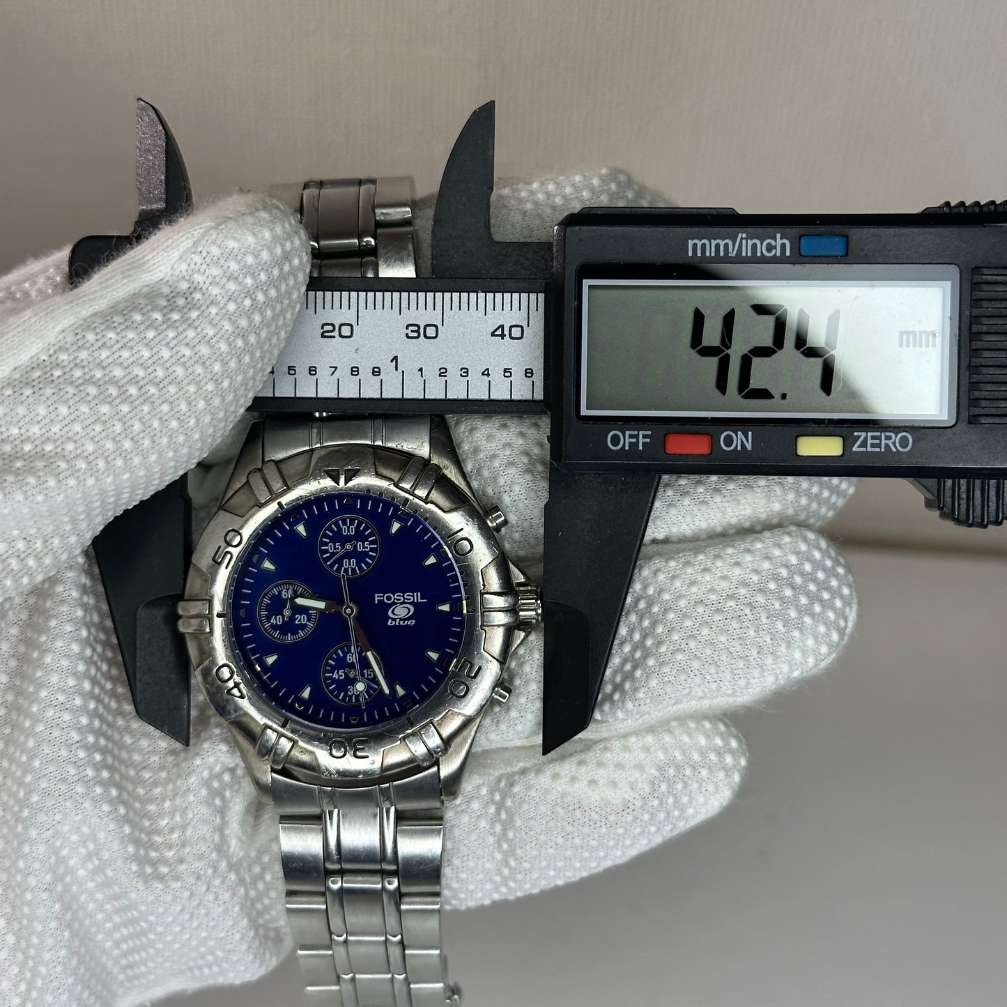 Reloj Fossil CH-2211 Cronógrafo 1995 | 40 mm | Brazalete Original ELECTRIC BLUE