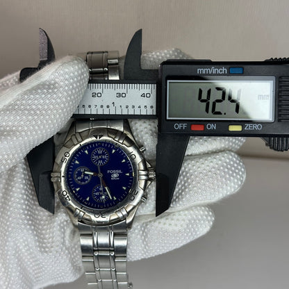 Reloj Fossil CH-2211 Cronógrafo 1995 | 40 mm | Brazalete Original ELECTRIC BLUE