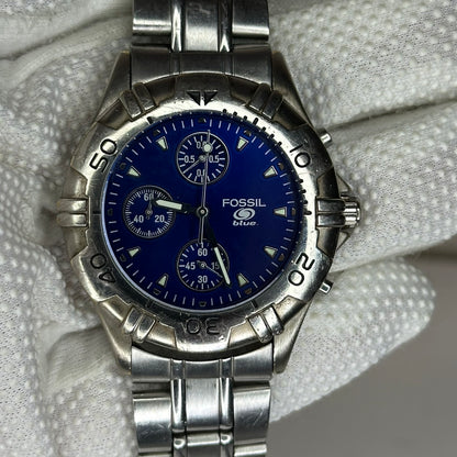 Reloj Fossil CH-2211 Cronógrafo 1995 | 40 mm | Brazalete Original ELECTRIC BLUE
