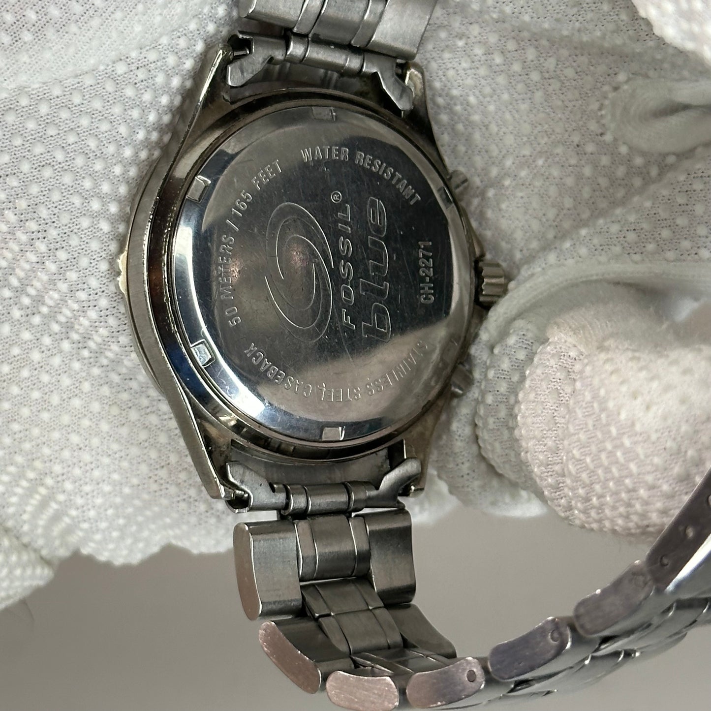 Reloj Fossil CH-2211 Cronógrafo 1995 | 40 mm | Brazalete Original ELECTRIC BLUE
