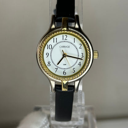 Reloj Carriage by Timex Mujer 2009 | Bicolor bisel trenzado y esfera blanca | 25 mm