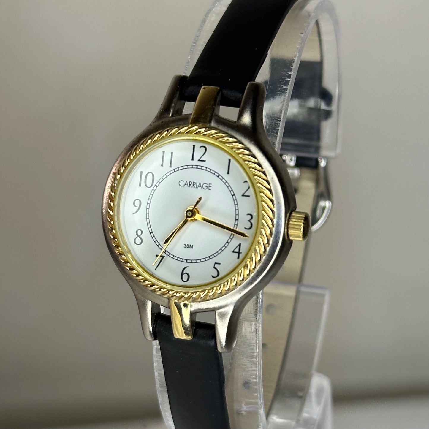 Reloj Carriage by Timex Mujer 2009 | Bicolor bisel trenzado y esfera blanca | 25 mm