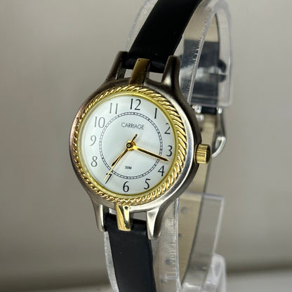 Reloj Carriage by Timex Mujer 2009 | Bicolor bisel trenzado y esfera blanca | 25 mm