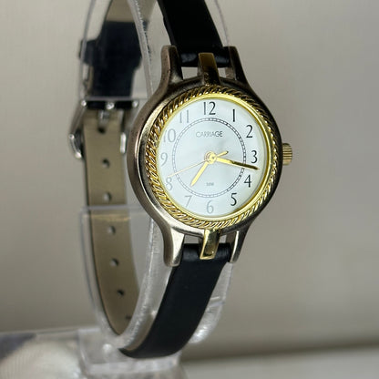 Reloj Carriage by Timex Mujer 2009 | Bicolor bisel trenzado y esfera blanca | 25 mm