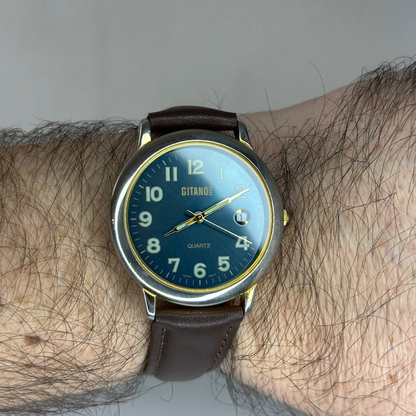 Reloj Gitano Quartz 9738 | Dial Azul Petróleo Sunburst Bicolor | Japan Movt. 1990