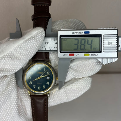 Reloj Gitano Quartz 9738 | Dial Azul Petróleo Sunburst Bicolor | Japan Movt. 1990