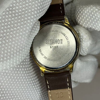 Reloj Gitano Quartz 9738 | Dial Azul Petróleo Sunburst Bicolor | Japan Movt. 1990