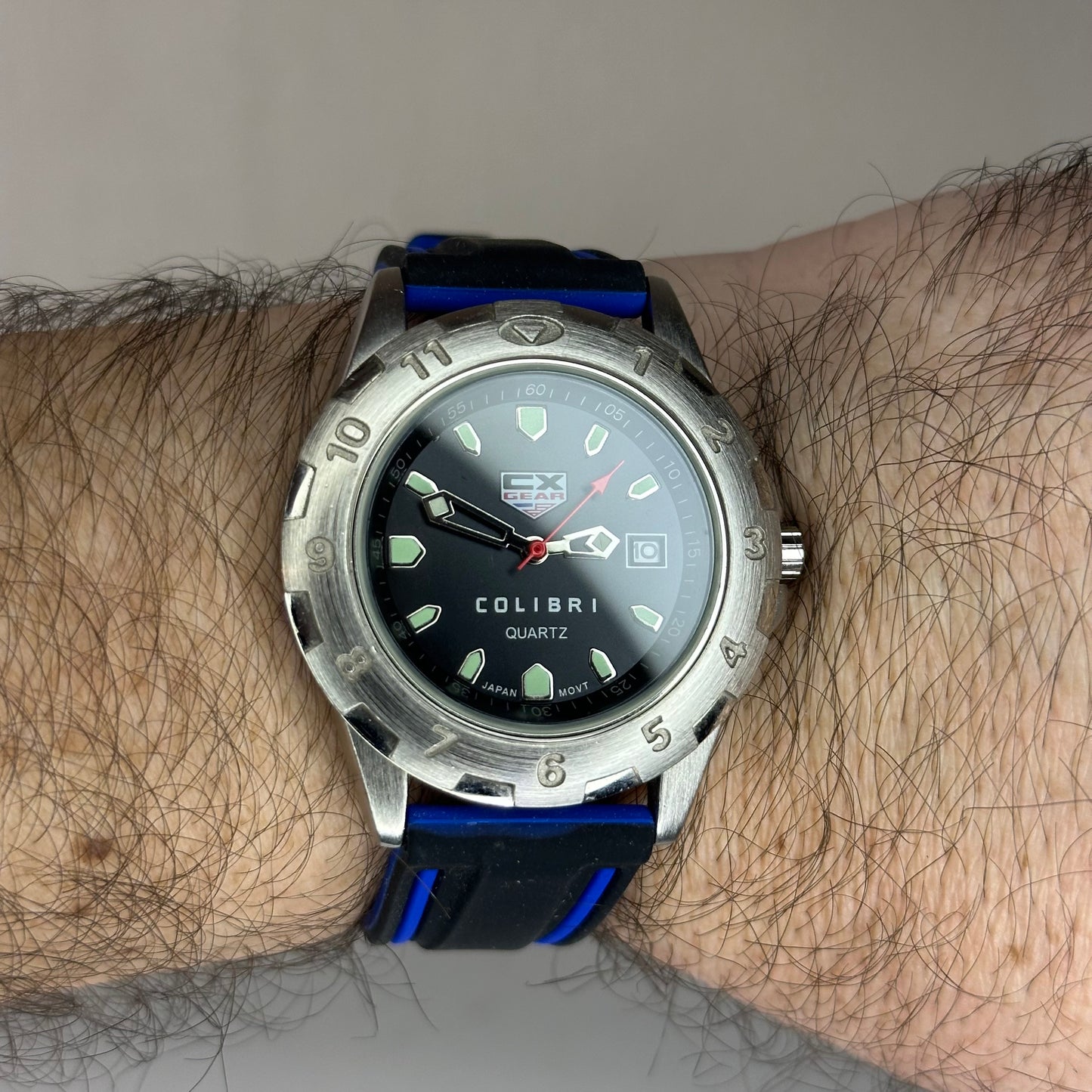 Reloj de hombre Colibri CX Gear Quartz 2003 Japan Movt 43 mm ESCASO