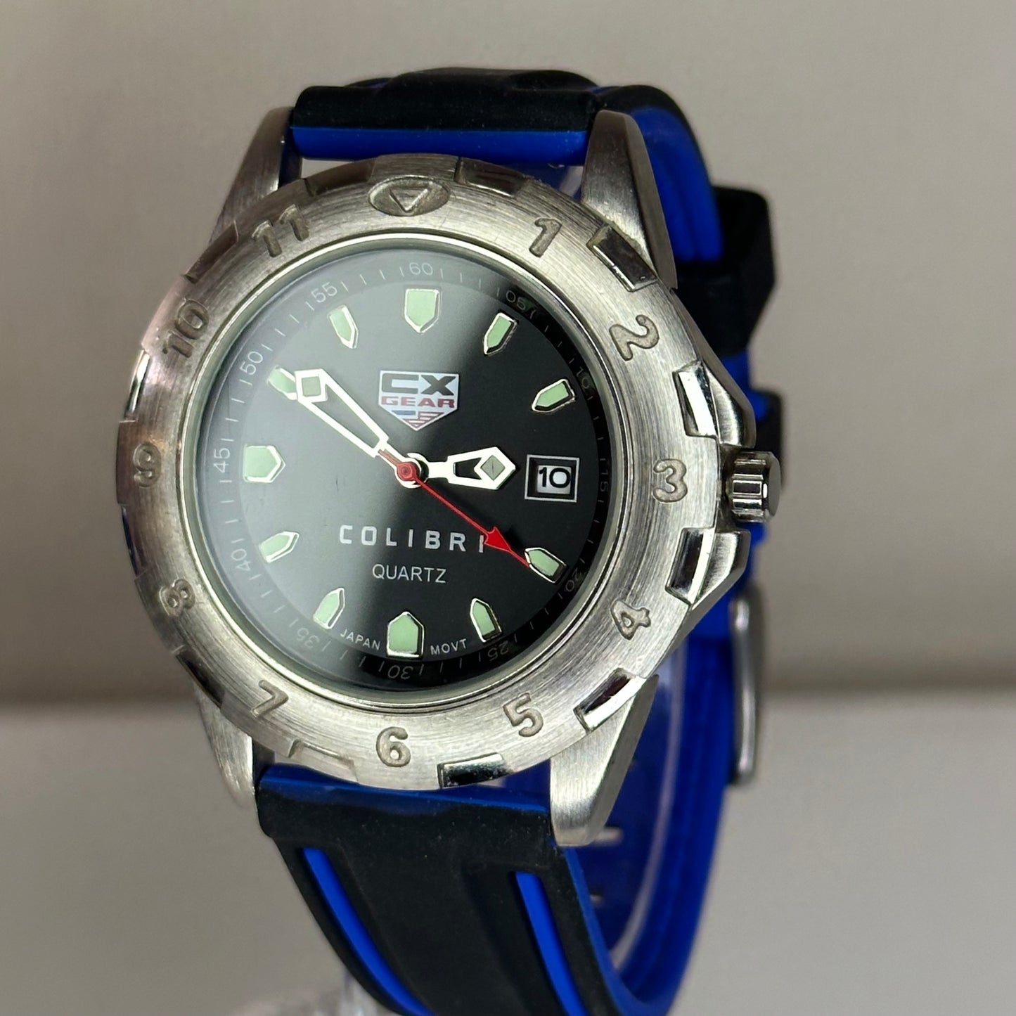 Reloj de hombre Colibri CX Gear Quartz 2003 Japan Movt 43 mm ESCASO