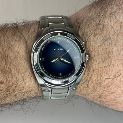 Reloj Fossil Kaleido AM-3759 Año 2004 | Dial Electrónico Bicolor Perla y Azul Degradé | 41mm RARO