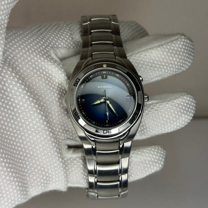 Reloj Fossil Kaleido AM-3759 Año 2004 | Dial Electrónico Bicolor Perla y Azul Degradé | 41mm RARO