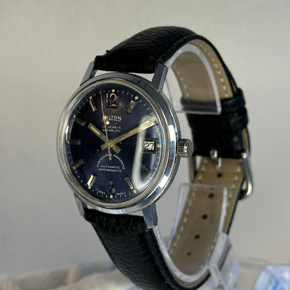 Reloj Hilton Automático Hombre 17Jewels Sunburst Azul Año 1964 INCABLOC ESCASO