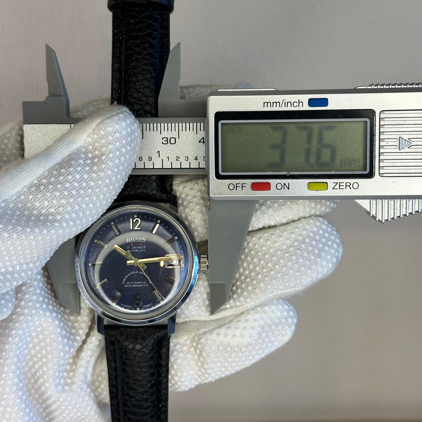 Reloj Hilton Automático Hombre 17Jewels Sunburst Azul Año 1964 INCABLOC ESCASO