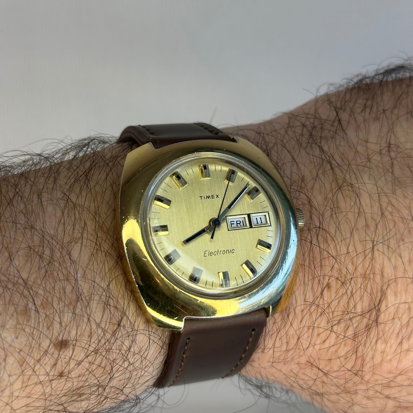 Reloj Timex Electronic Hombre Day-Date 40mm Diseño Industrial Año 1974 IMPECABLE ESCASO