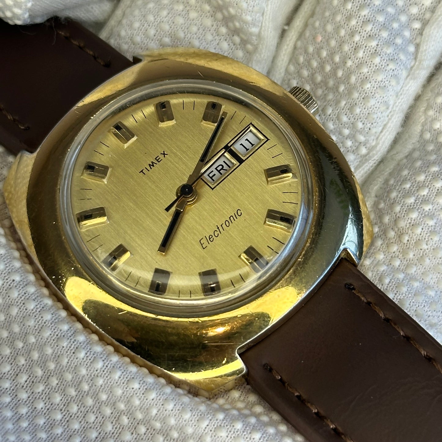 Reloj Timex Electronic Hombre Day-Date 40mm Diseño Industrial Año 1974 IMPECABLE ESCASO