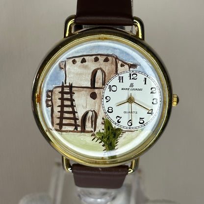 Reloj Marie Lourdes Art On U Dial artístico pintado a mano 1993 ÚNICO