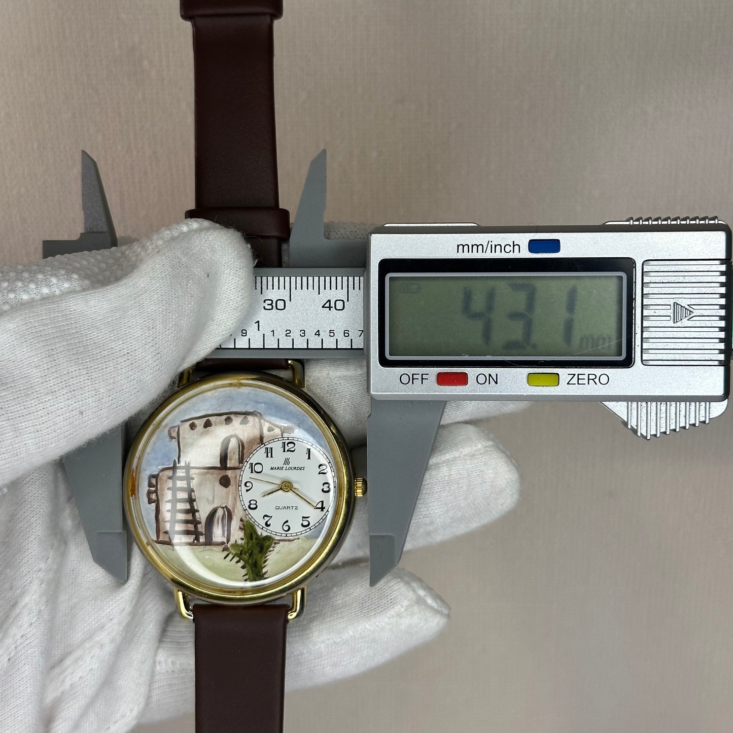 Reloj Marie Lourdes Art On U Dial artístico pintado a mano 1993 ÚNICO
