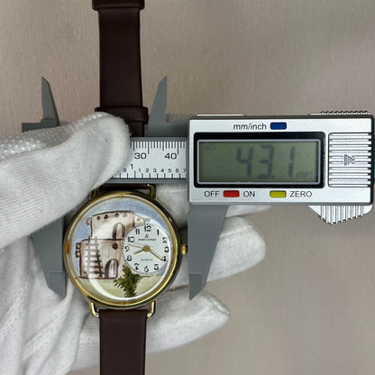 Reloj Marie Lourdes Art On U Dial artístico pintado a mano 1993 ÚNICO