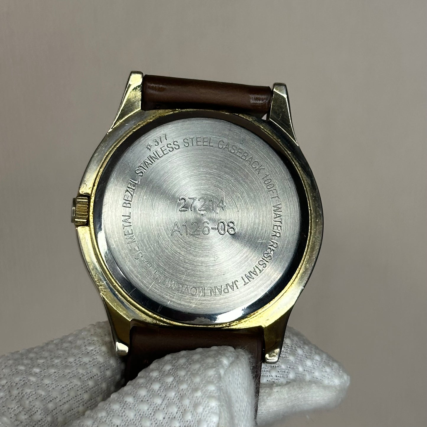 Reloj de hombre Avanti Day-Date Dial textura dividida con relieve y cristal domo ÚNICO 90´s