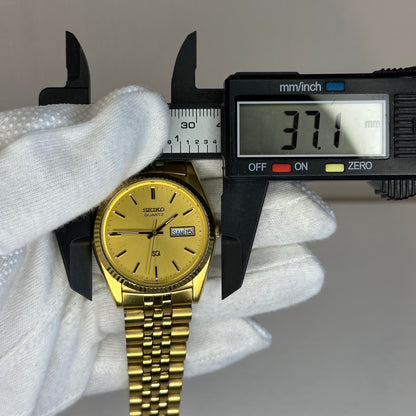 Reloj Seiko Quartz Años 90´s Hombre SQ 5Y23A  dorado calendario inglés-francés IMPECABLE