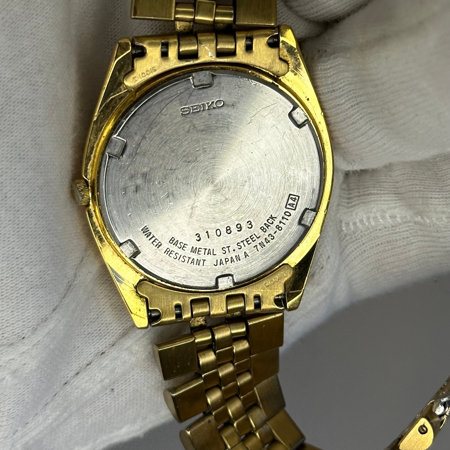 Reloj Seiko Quartz Años 90´s Hombre SQ 5Y23A  dorado calendario inglés-francés IMPECABLE