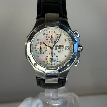 Reloj Seiko Coutura CRISTAL DE ZAFIRO MadrePerla y diamantes Noviembre de 2004 ESCASO