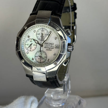 Reloj Seiko Coutura CRISTAL DE ZAFIRO MadrePerla y diamantes Noviembre de 2004 ESCASO