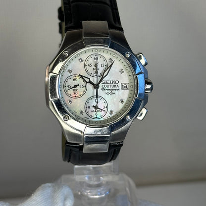 Reloj Seiko Coutura CRISTAL DE ZAFIRO MadrePerla y diamantes Noviembre de 2004 ESCASO
