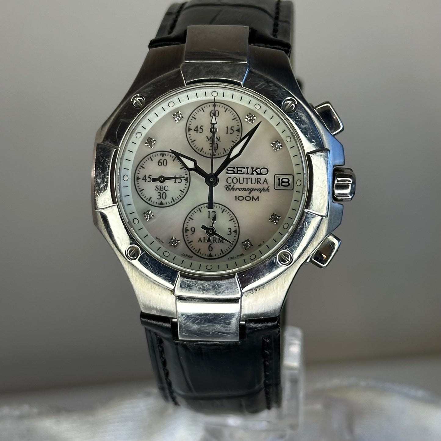 Reloj Seiko Coutura CRISTAL DE ZAFIRO MadrePerla y diamantes Noviembre de 2004 ESCASO