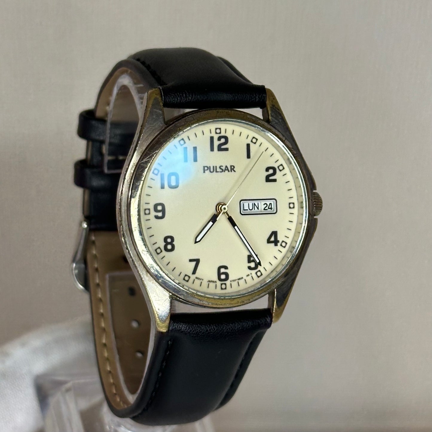 Pulsar by SEIKO V733-9A50 Hombre Full-Lume Elab en sept. 1997 Notable dial flúor